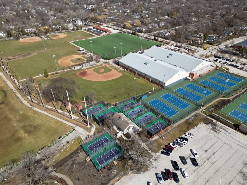 arial view of Skokie Playfield 