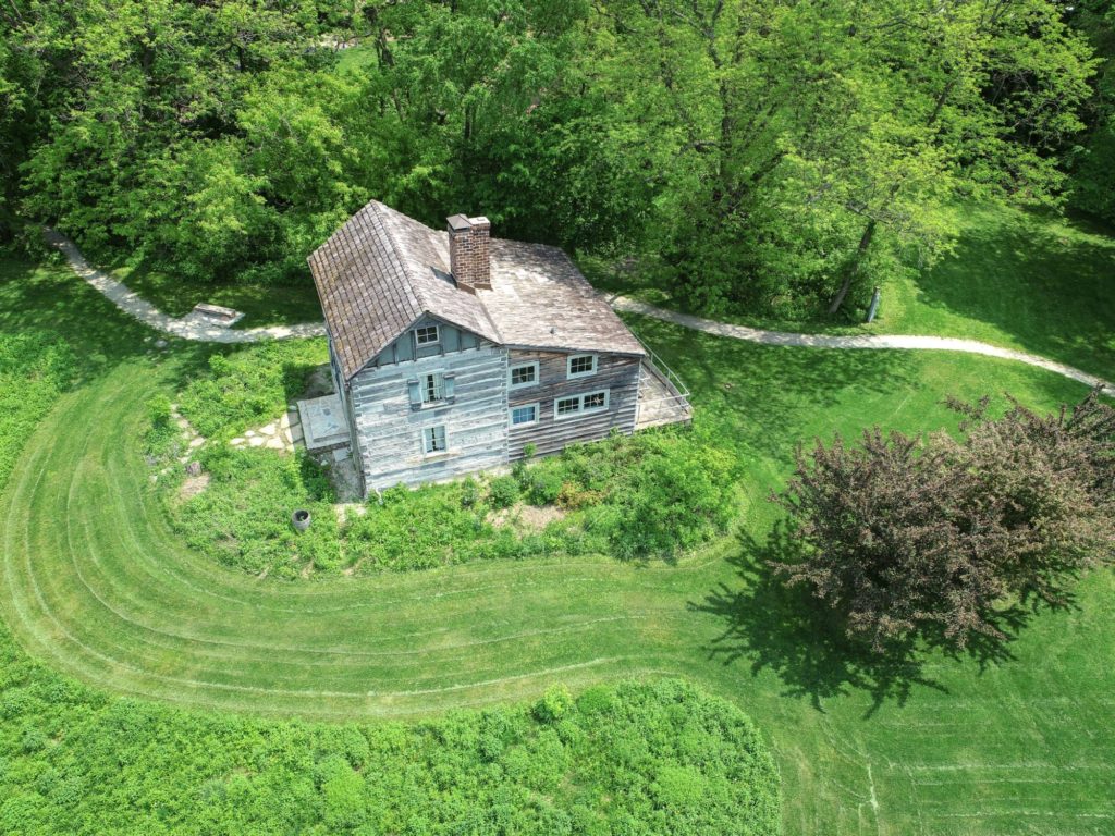 Crow Island Woods walking path + lawn