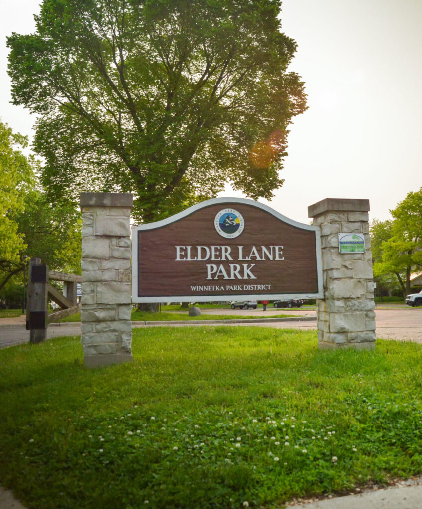 Elder Lane Park sign bed