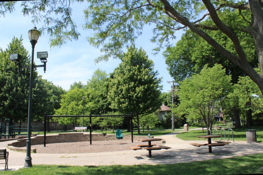 Indian Hill Park playground + picnic tables