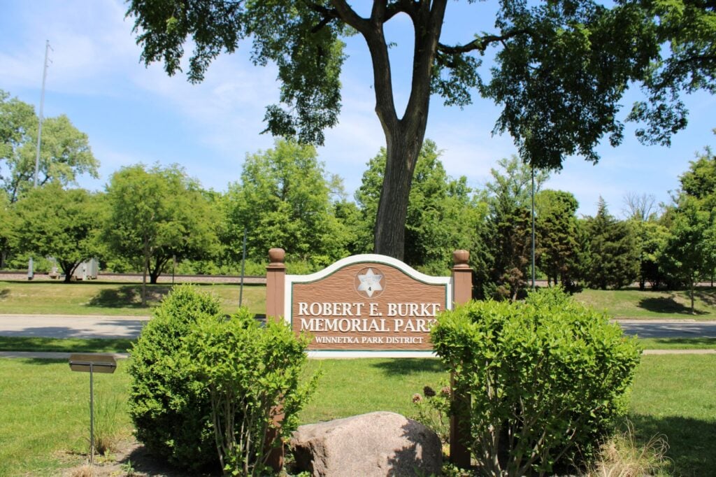 Robert E. Burke Memorial Park sign bed