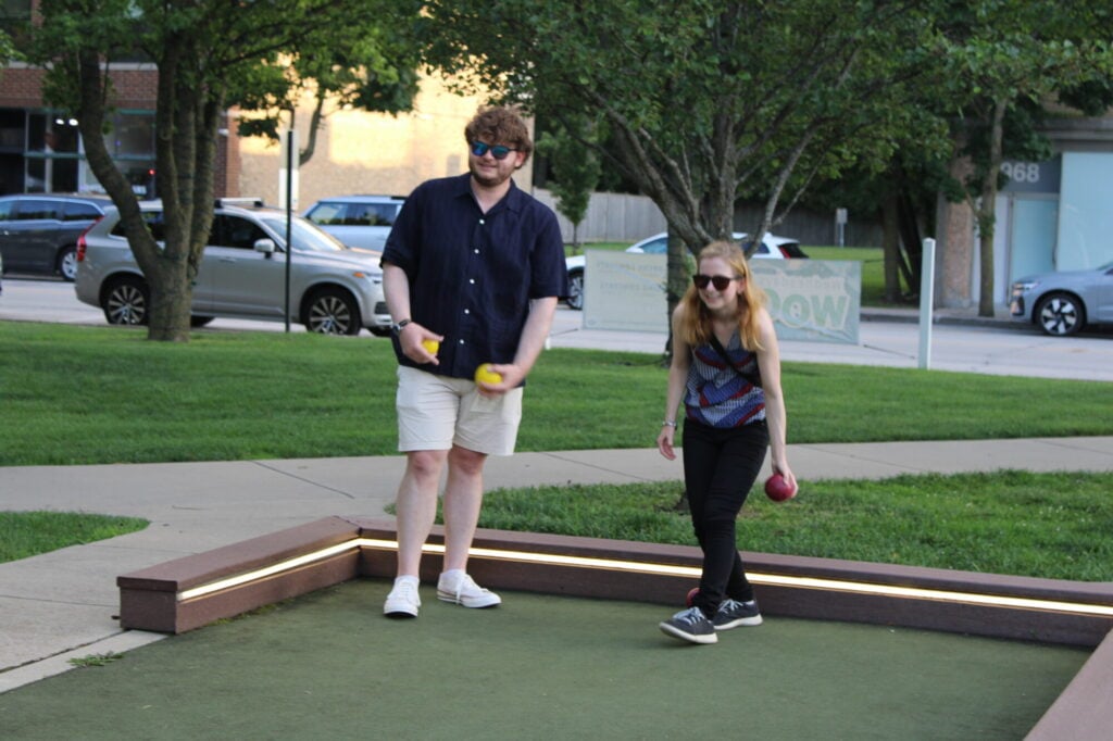 Hubbard Woods Park bocce ball courts 