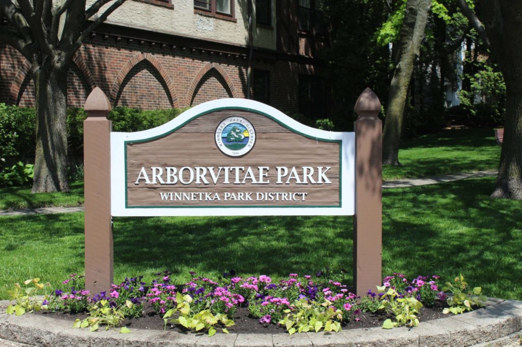 Arborvitae Park sign bed