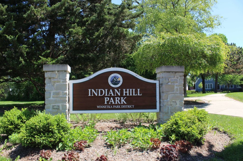 Indian Hill Park sign bed