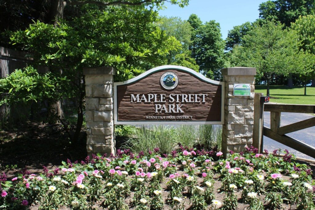 Maple Street Park sign bed