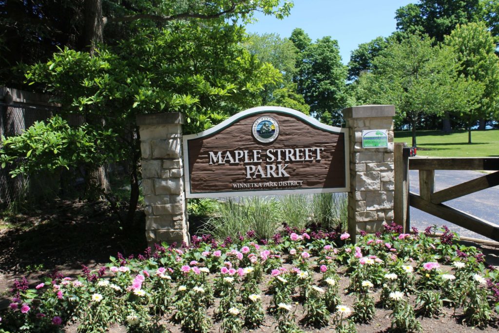 Maple Street Park sign bed