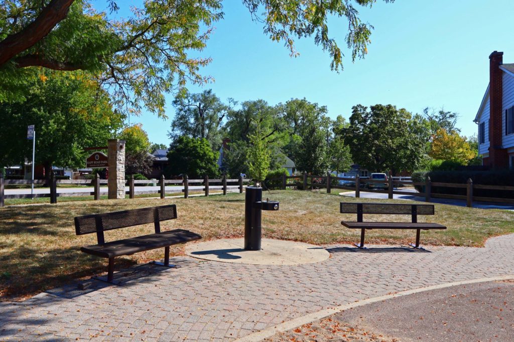 Happ Road Park benches + drinking fountain