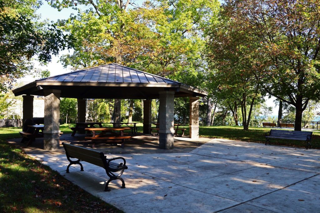 Tower Road Park picnic shelter + tables