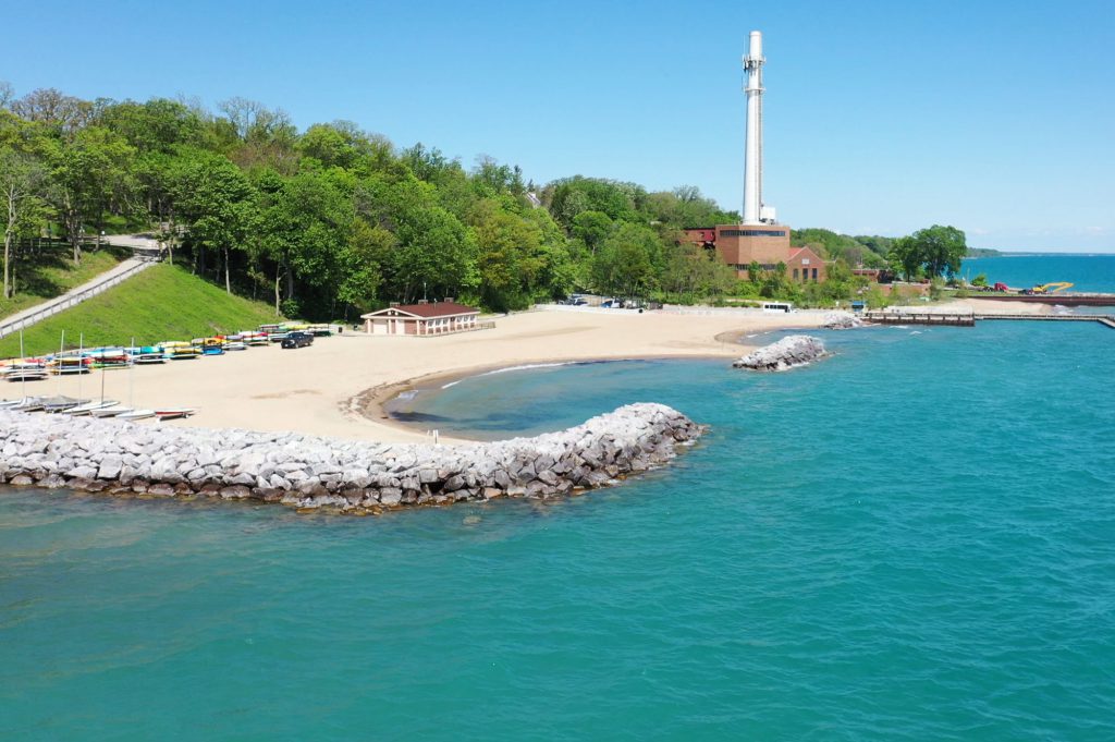 aerial view of Lloyd Park + Beach