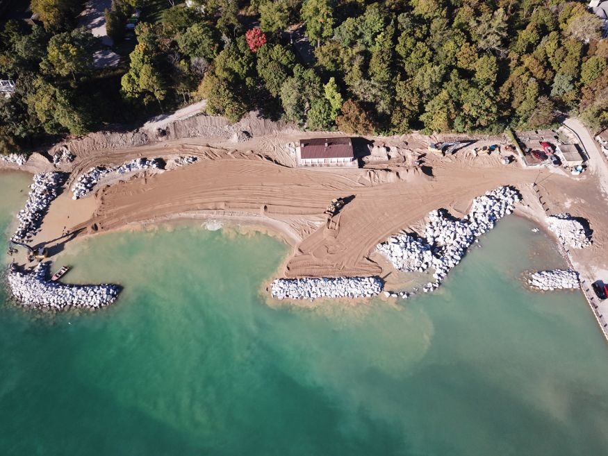 Lloyd Beach Breakwater Progress as of September 29, 2020.