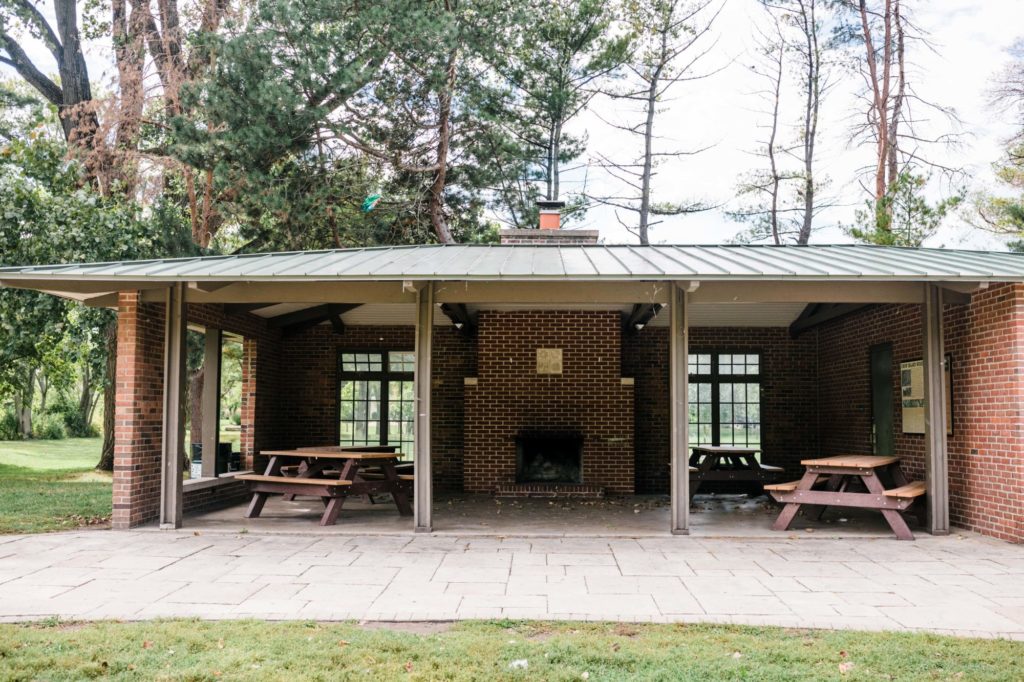 Crow Island Woods picnic shelter