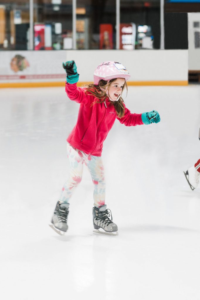 young girl ice skating